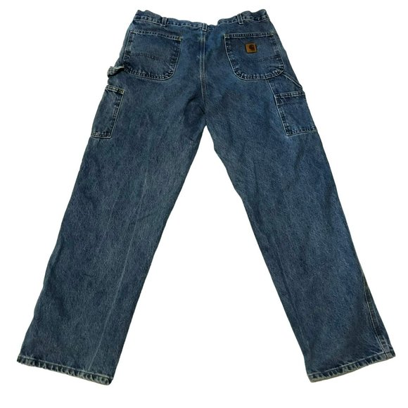 CARHARTT CARPENTER JEANS SIZE 38 X 32 BLUE ORIGINAL FIT WORKWEAR STREETWEAR MENS - Picture 1 of 4